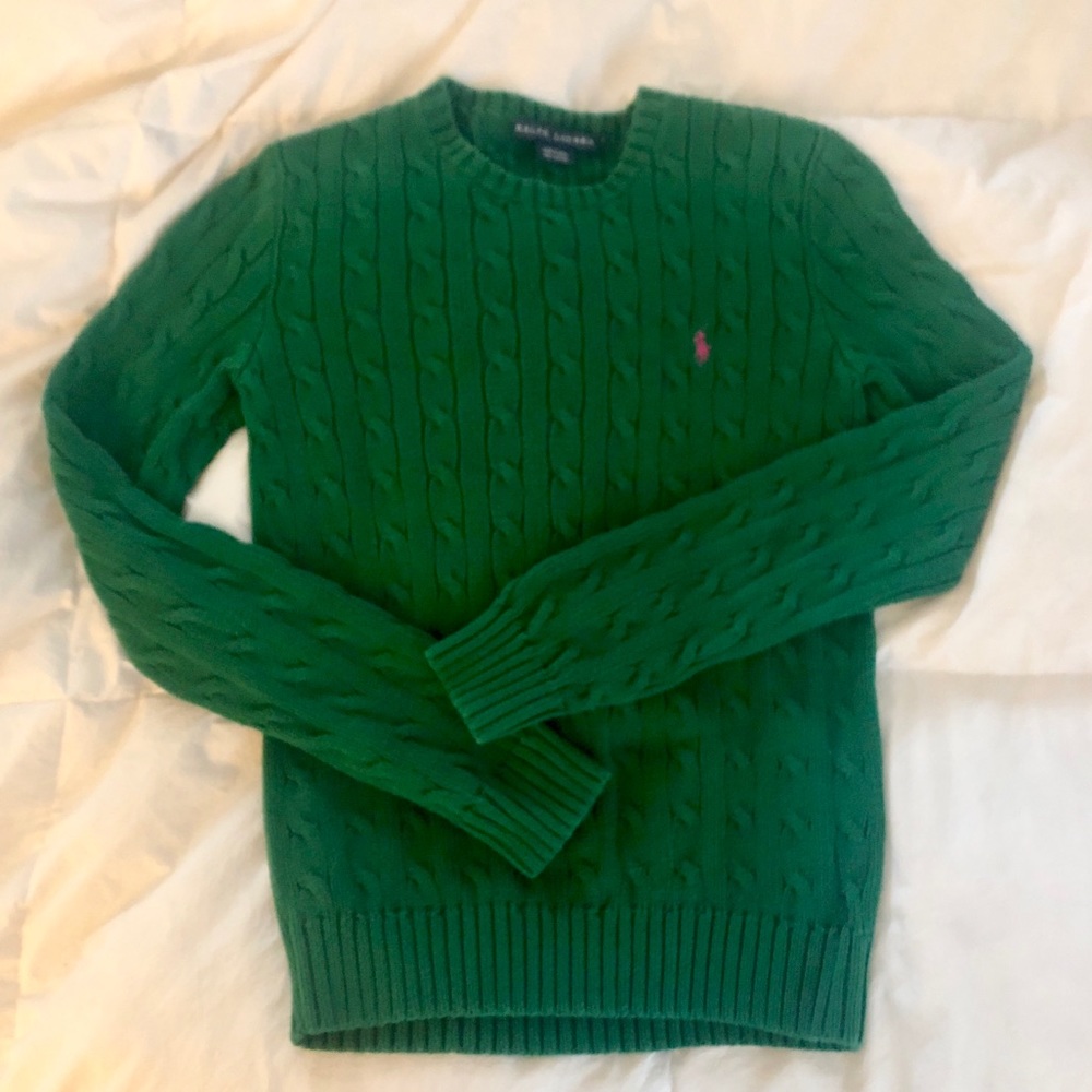 Ralph Lauren green cable sweater